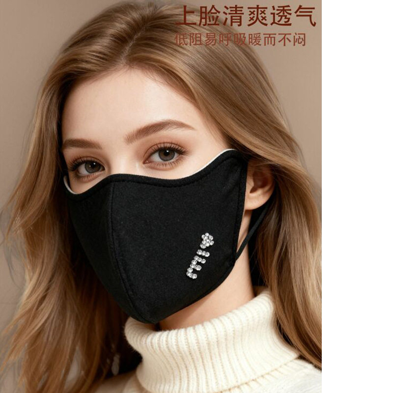 新款护眼角加绒保暖防尘骑行面罩女高颜值秋冬骑行防风防寒口罩