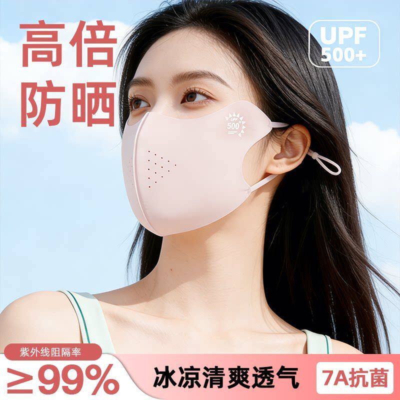 夏季防晒口罩女防紫外线冰丝护眼角轻薄无痕遮阳高颜值护眼角面罩