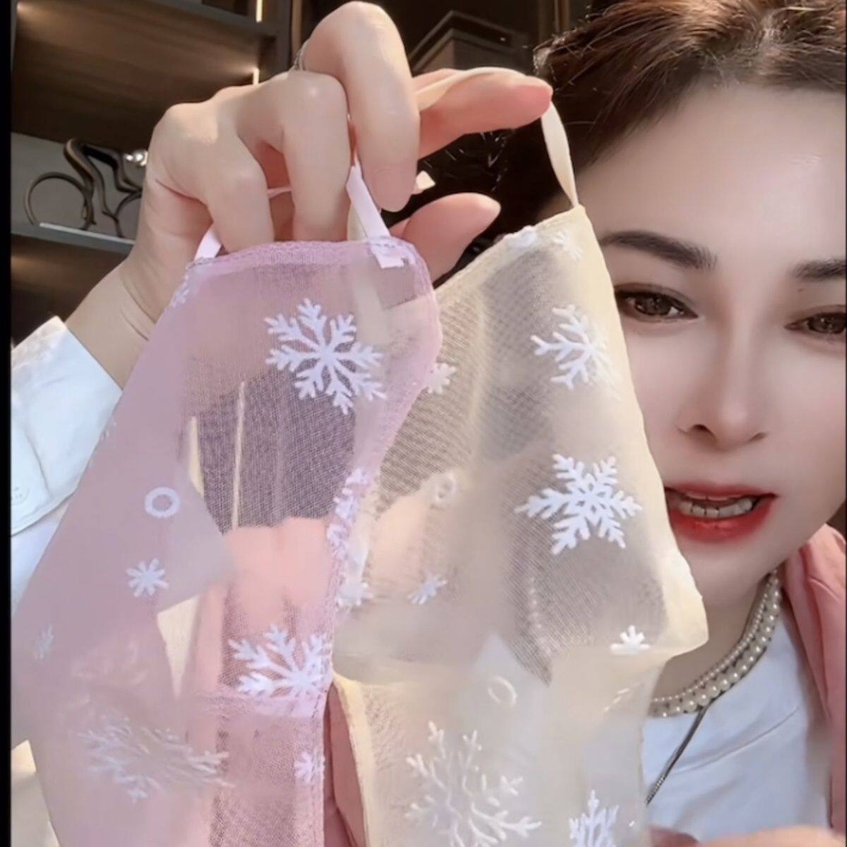 夏天薄款印花雪纺超薄透气可洗遮阳防尘时尚防寒口罩成人防晒护眼