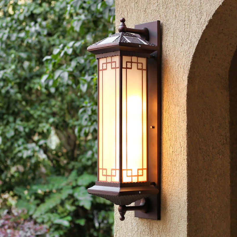 太阳能中式壁灯户外庭院大门灯花园围墙门柱灯别墅门前露台墙壁灯