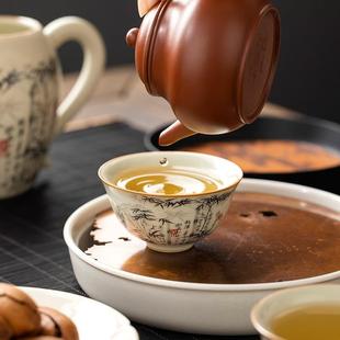 家用待客茶主人中式 汝窑茶墨竹B8405小宫杯茶杯套装 单杯个喝杯盏