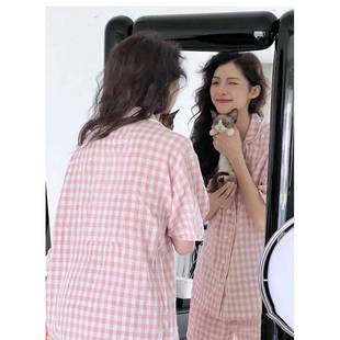 仿棉睡衣女夏天ERV学甜可爱简休约格美子闲生家居服套装 新款 抖音
