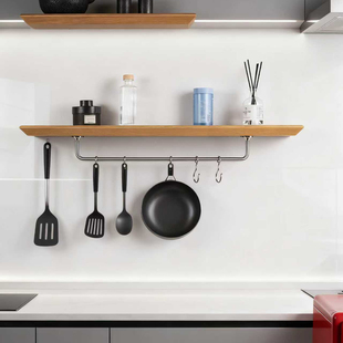 304不锈钢挂杆厨房挂架实心多功能挂钩黄铜支架毛巾杆免打孔单杆