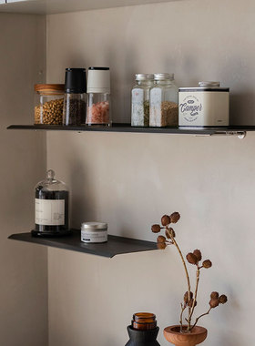 墙上置物架墙面墙壁层板置物板书架日式一字板搁板陈列架不锈钢