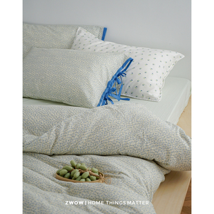 造卧zwow【利伯缇】撞色碎花100全棉纯棉精梳棉柔软A类床品四件套