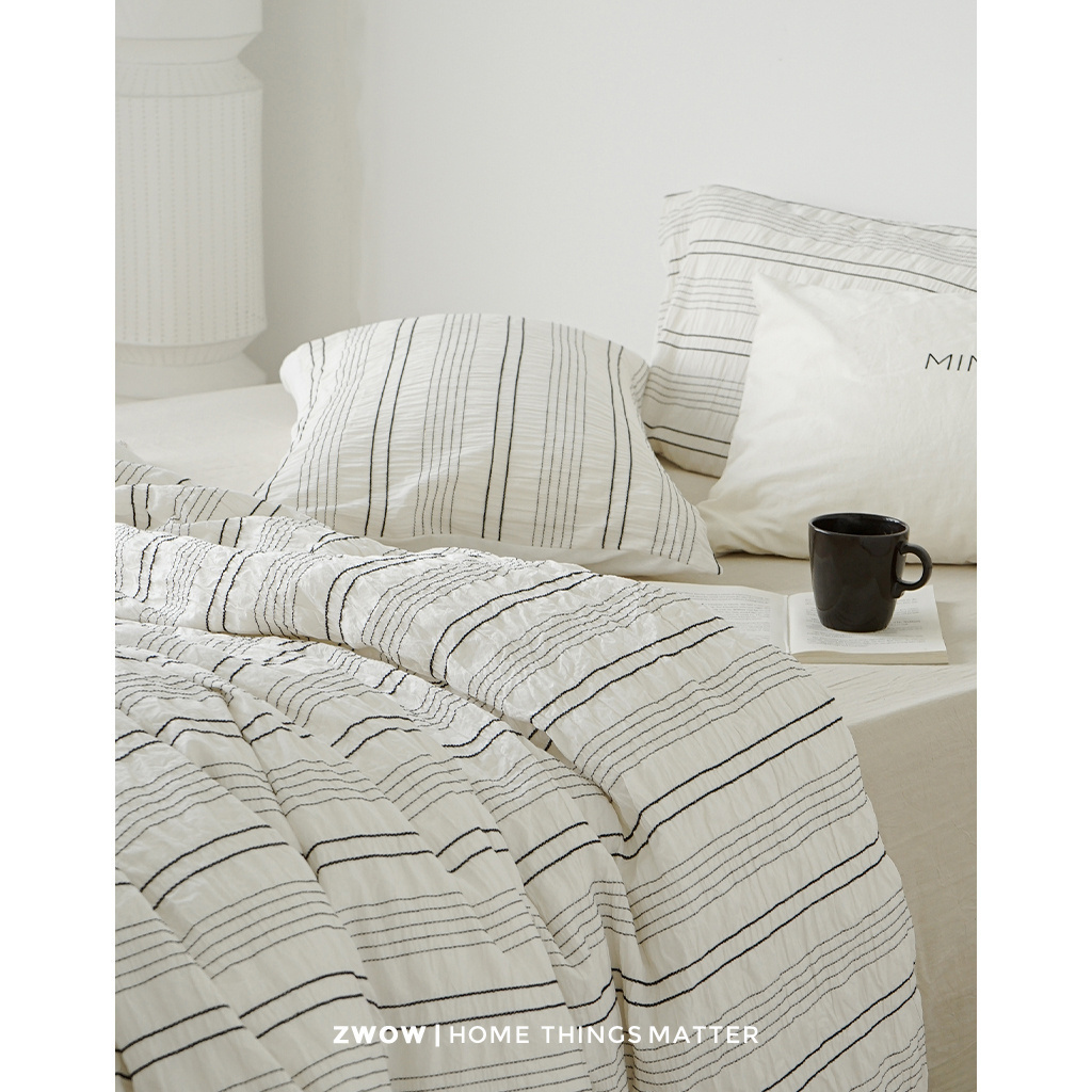 造卧zwow四季款ins极简风现代轻奢简约100全棉纯棉床笠床上四件套