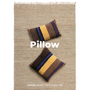 造卧zwow【底比斯】半边绒条纹复古中古风北欧抱枕腰枕靠垫含芯