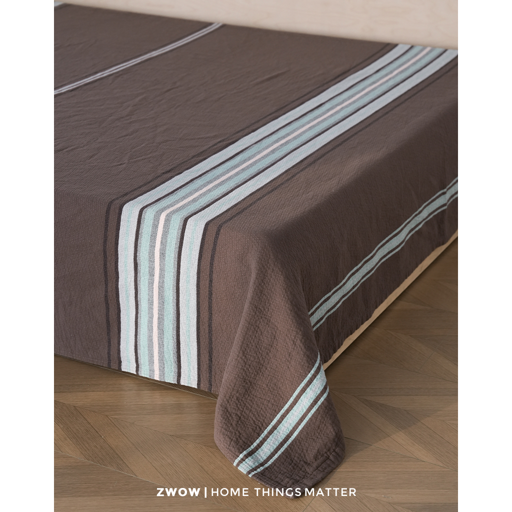 造卧zwow中古风条纹色织全棉纯棉多功能盖毯床盖沙发毯子加厚床单