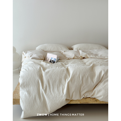 提花四件套全棉肌理立体