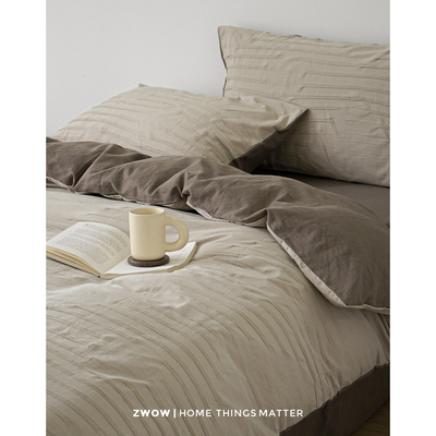 提花四件套全棉拼色北欧风