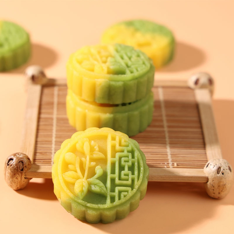 双色绿豆冰沙糕冰皮板栗樱花桂花饼新中式下午茶果子江南特产零食