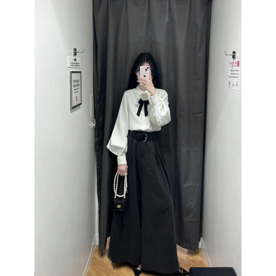 小个子气质衬衫休闲阔腿裤两件套