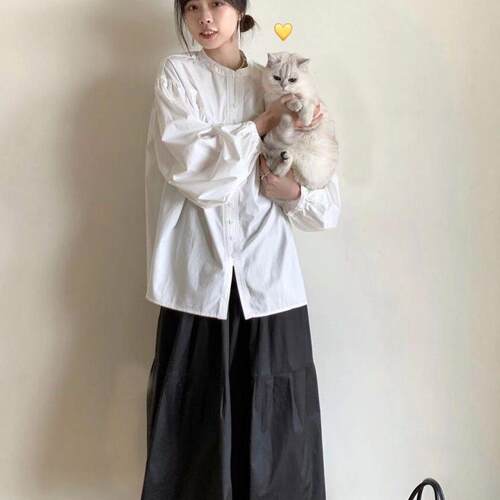 设计感小众长袖娃娃衫上衣女宽松