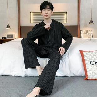 休闲春秋款 外贸 睡衣长袖 加家居服套装 秋XWF冬男士 版 大码 衫 开韩季