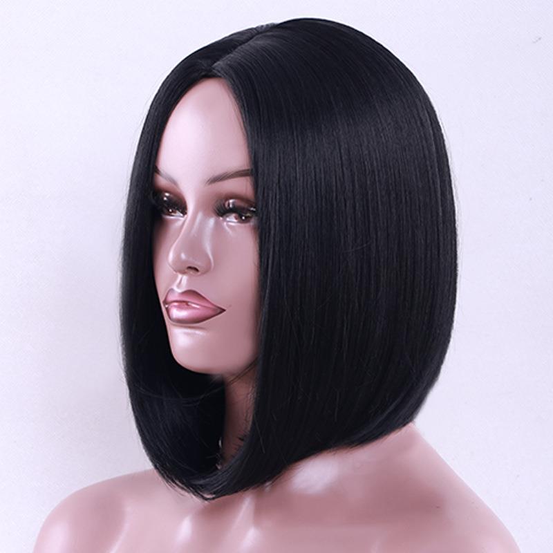 厂家直销假发发女短发跨欧境化PVS假头套非洲美整顶纤高温丝假发