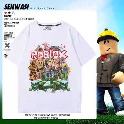 Roblox罗布乐思卡通周边短袖男女儿童青少年夏季可爱百搭T恤衣服