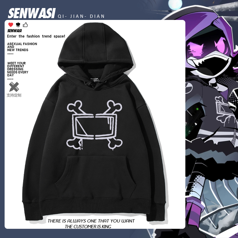无机杀手Murder Drones动漫周边同款连帽卫衣男女秋冬加绒衣服潮