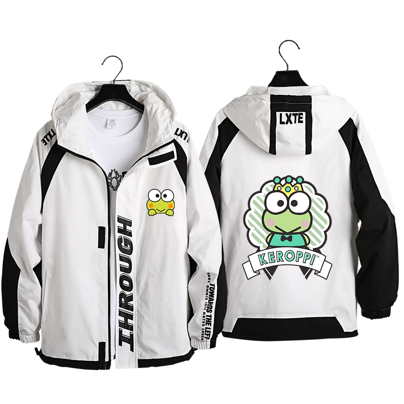大眼青蛙KEROPPI可洛比周边连帽上衣男女百搭秋冬夹克外套