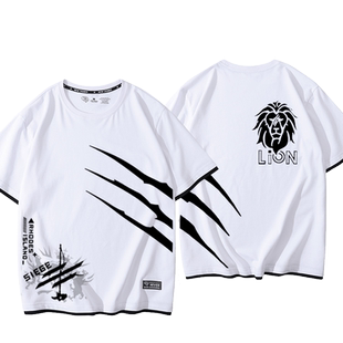 明日方舟游戏周边推进之王假两件T恤男女夏季纯棉宽松休闲短袖潮