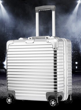 2025新款18寸电脑登机箱铝框金属拉杆箱万向轮旅行箱包密码行李箱