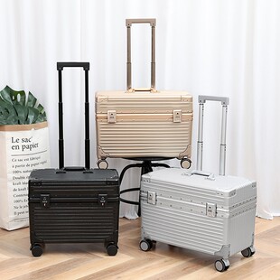 上翻盖PC铝框登机箱18寸空姐行李拉杆箱单反摄影机长箱20寸商务箱
