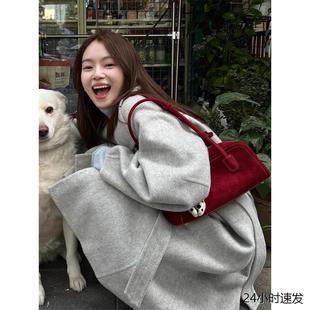 Queen高级感双面羊绒大衣女2025秋冬新款 显瘦羊毛 韩系小个子长款