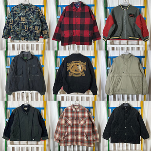 vintage古着美式 阿美咔叽外套JK10 复古夹克中古港风棒球服工装