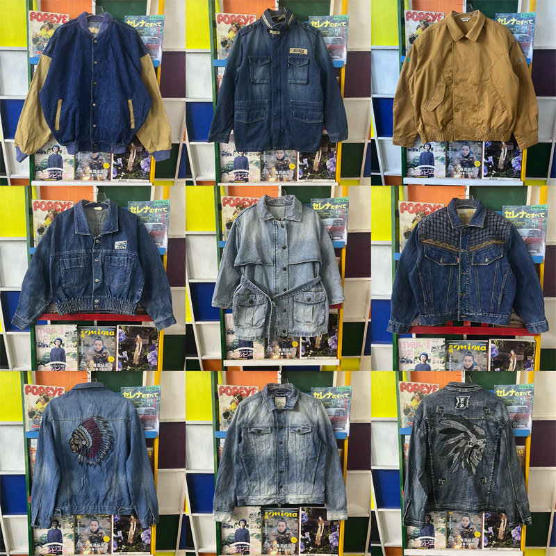 vintage古着牛仔外套做旧阿美咔叽复古男女长袖工装夹克N1港风90,男装,牛仔外套,淘宝优惠券,粉丝福利购,淘宝优惠卷