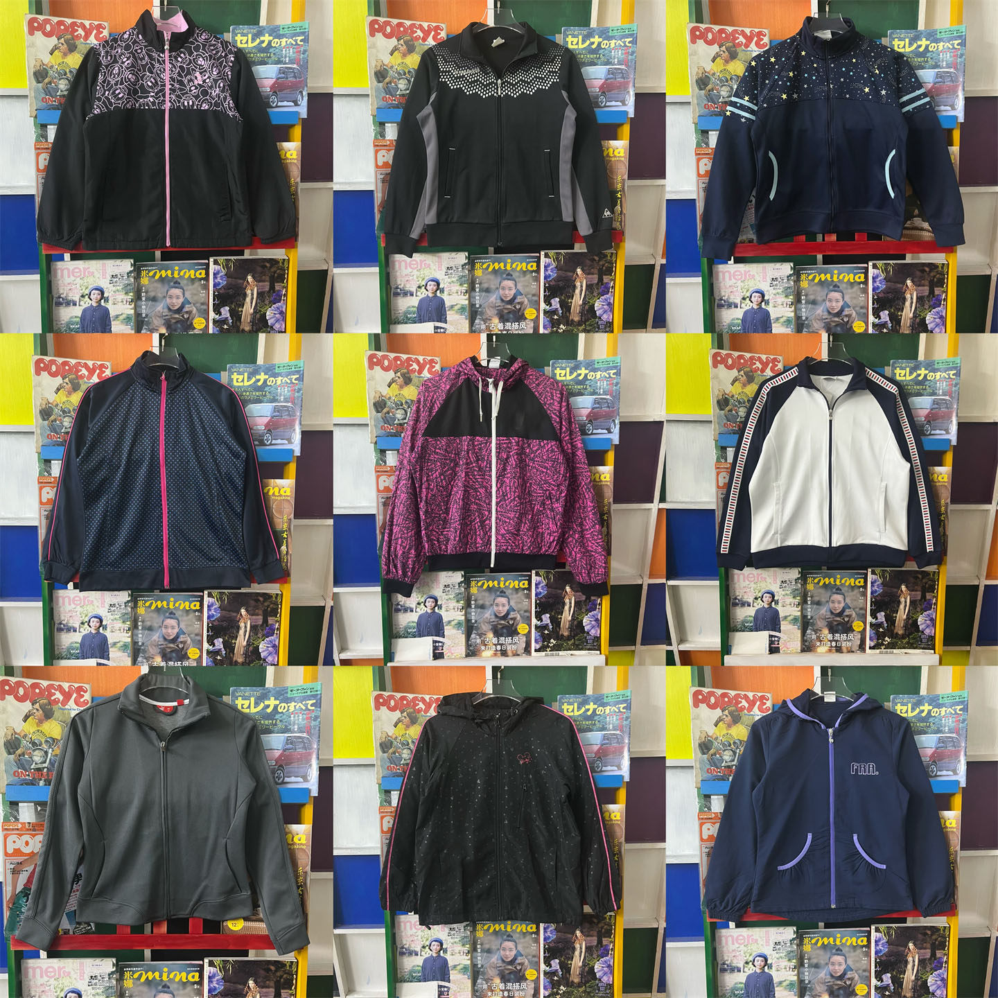 vintage古着运动服日系千禧夹克复古00S外套女萌棒球服拉链JK41