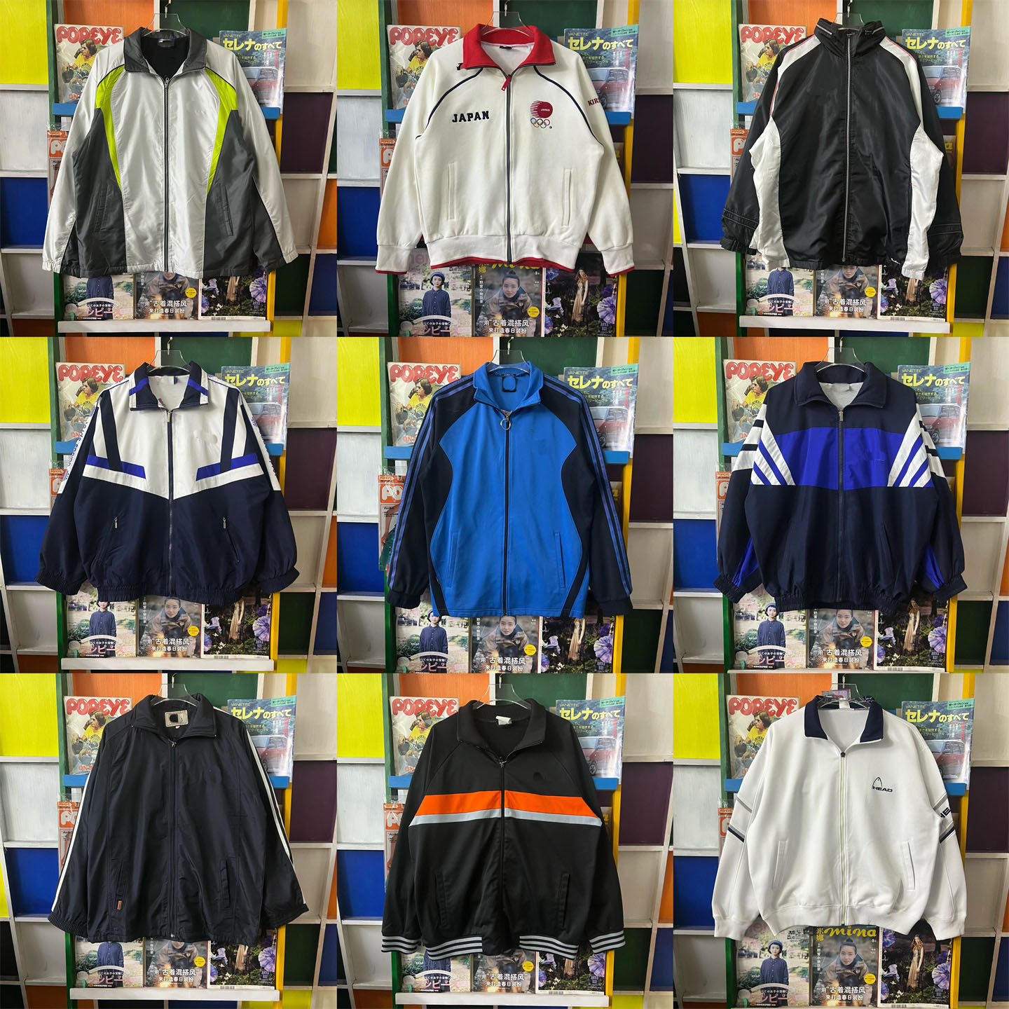 vintage古着运动服港风日系夹克复古00S外套男女棒球服拉链JK47