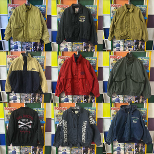 vintage古着港风日系夹克复古00s冬外套男女棒球服阿美咔叽JK0209