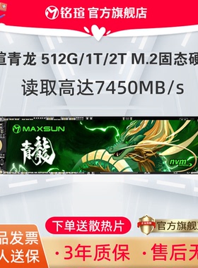铭瑄青龙 1T 2TB M.2固态硬盘512G台式机笔记本电脑2280 nvme协议