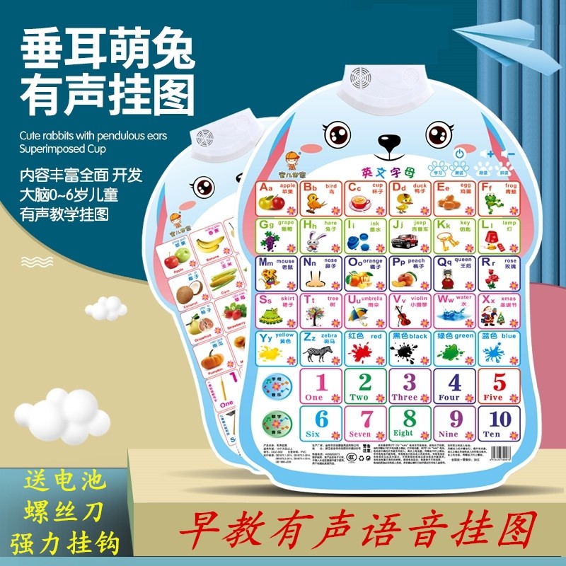 宝宝早教有声语音挂图婴儿童点读发声识字拼音字母表墙贴幼儿学习