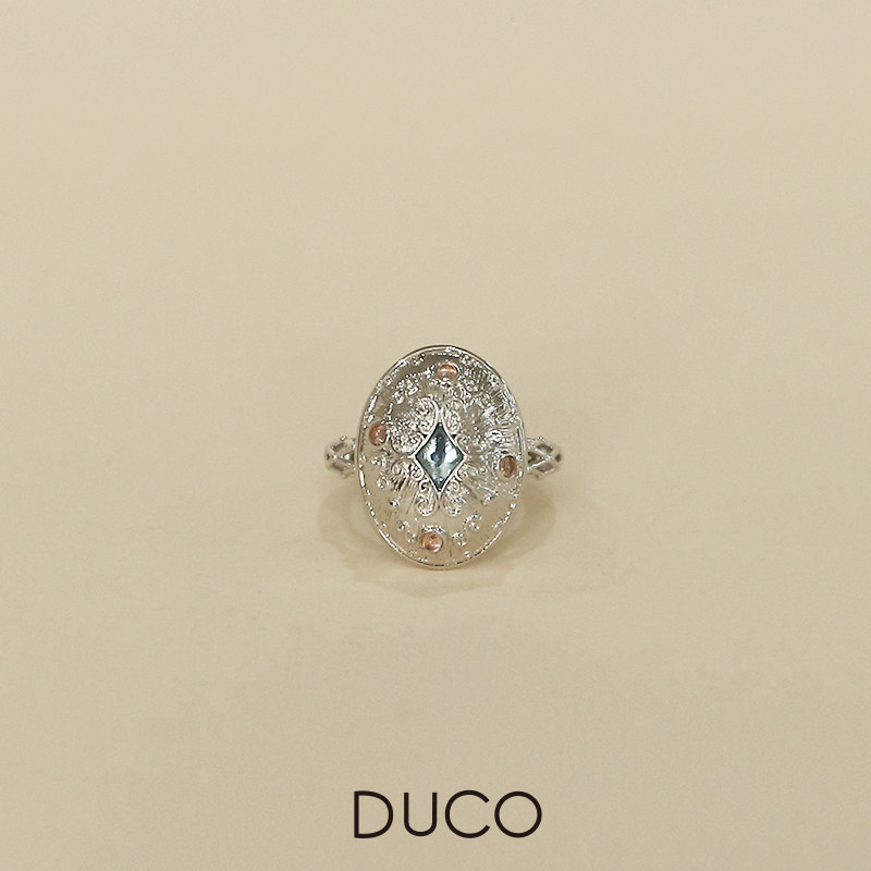 DUCO 魔镜系列椭圆飞星戒指原创设计精致简约复古指环