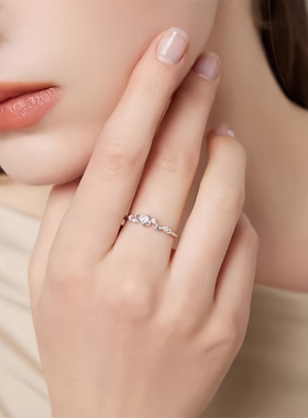 FEILIPE 2026新款镶钻星球戒指女款小众设计轻奢素圈开口戒食指戒
