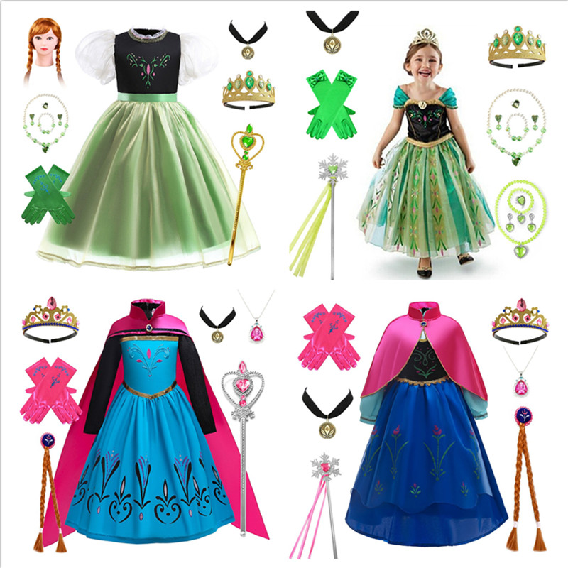 万圣节冰雪奇缘安娜公主裙2024春夏儿童爱莎礼服女童生日表演衣服