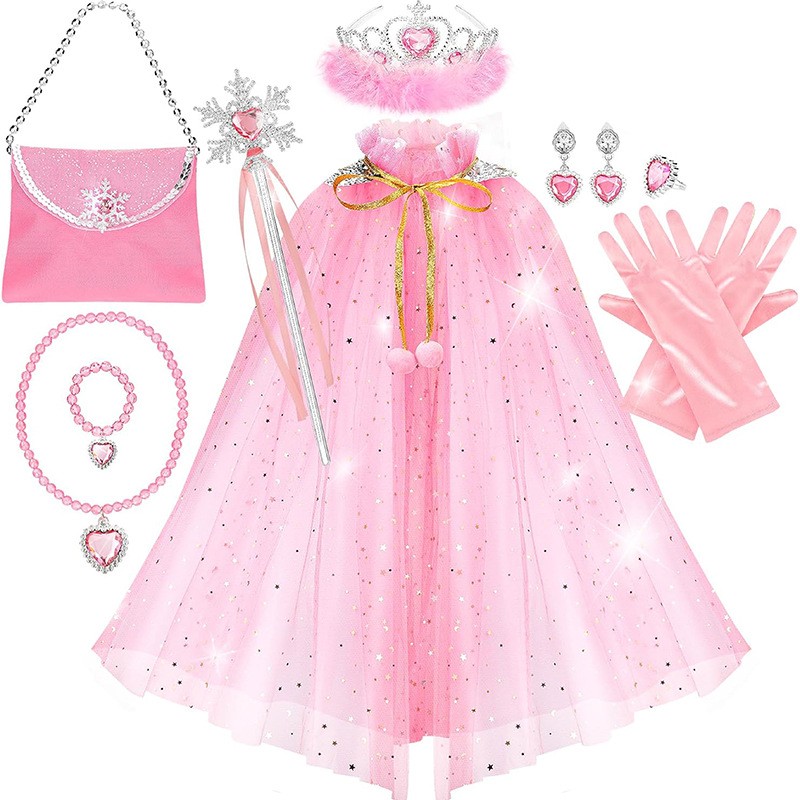 冰雪奇缘爱莎艾莎安娜披风儿童披肩表演服装女童公主披纱外搭斗篷