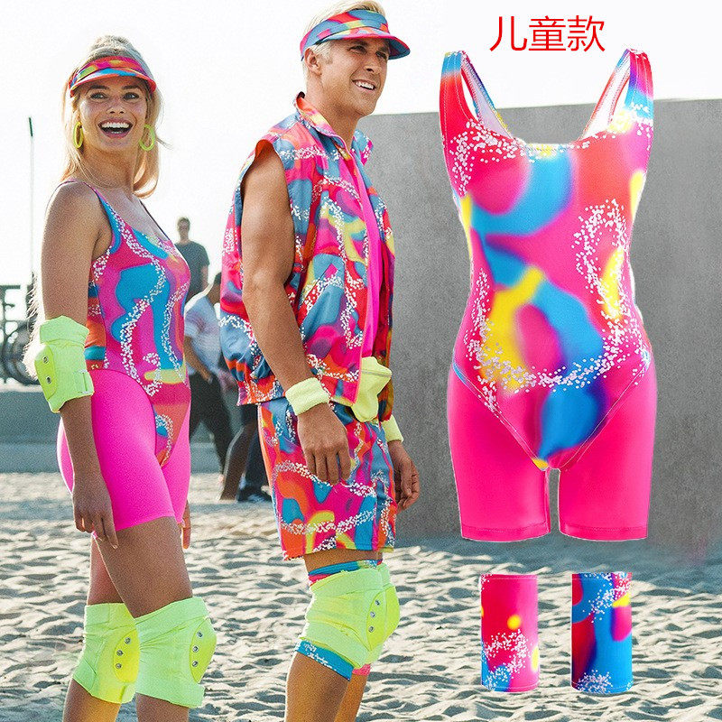 万圣节狂欢cosplay真人芭比同款儿童运动服套装芭比连体衣表演服