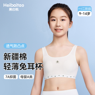 儿童内衣发育期小学生女孩兔耳朵纯棉一阶段少女背心女童文胸10岁