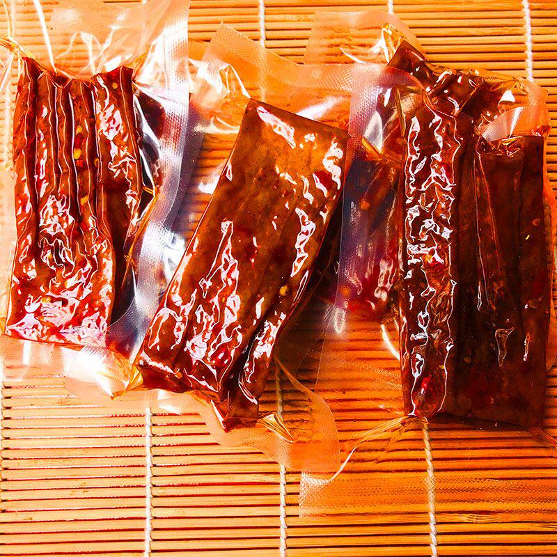 湖南特产冷水江新化特色麻辣兰花豆干白溪划条豆腐干真空独立包装