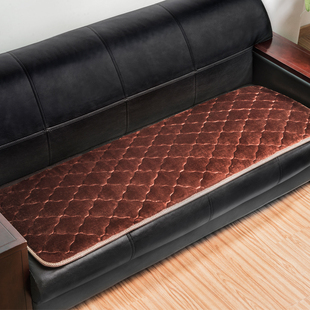 皮沙发垫实木沙发坐垫红木长椅垫子法兰绒防滑现代轻奢客厅实木垫