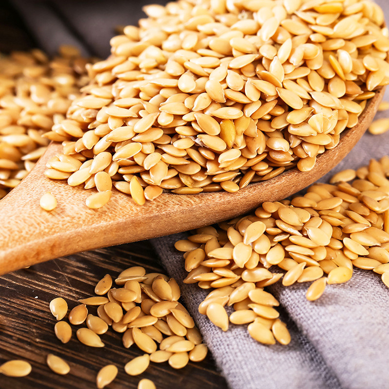 卡贝农 内蒙古 黄金亚麻籽50克生籽 养生花茶泡水可炒熟榨油 烘培