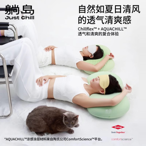 躺岛双重凉感猫肚皮枕德国红点奖