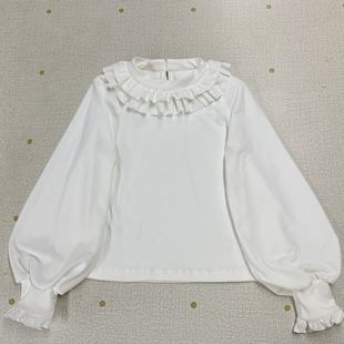 内搭娃娃领德绒长袖 羊腿袖 上衣 宽松打底衫 胖喵日记原创Lolita大码