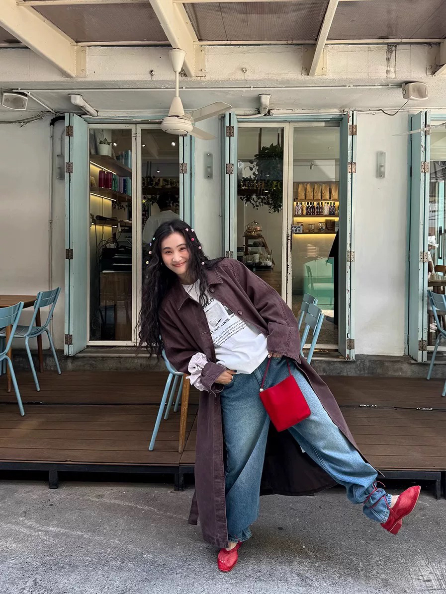 INchooseu笑笑家韩版长款外套