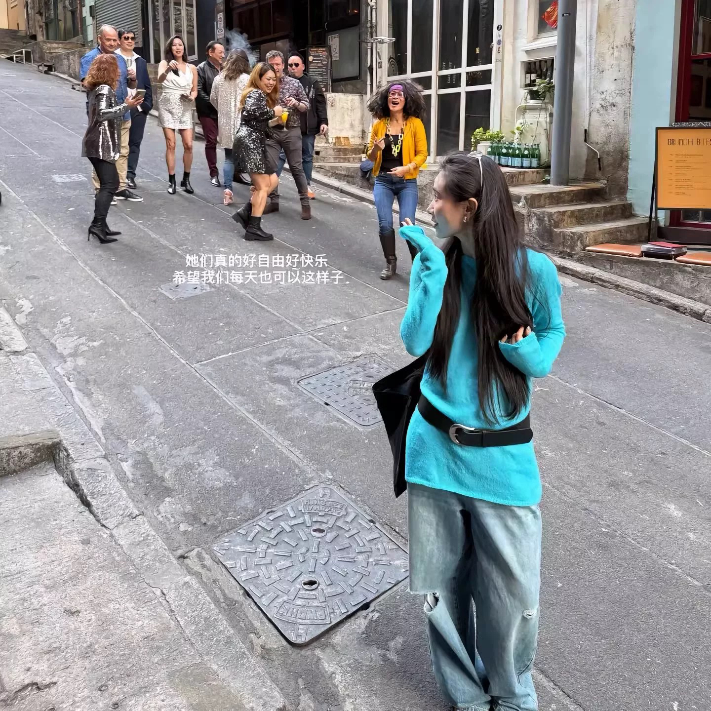 INchooseu笑笑家破洞牛仔裤女