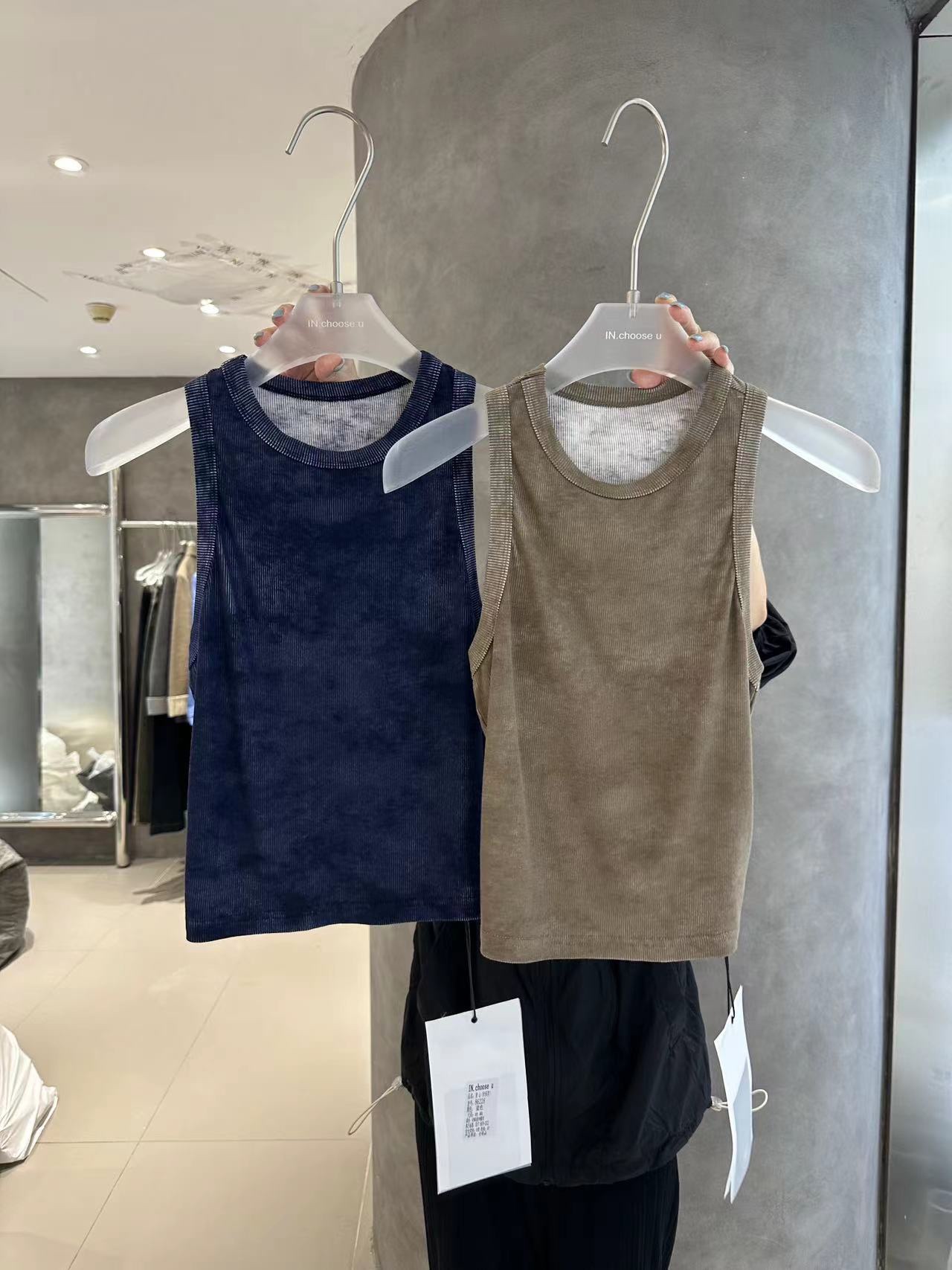 露背工字型背心通勤纯色