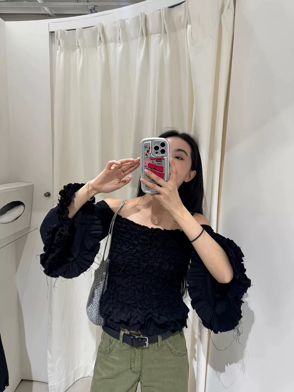 INchooseu2025夏季一字领上衣