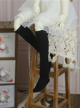 bjd娃娃1/3分黑色膝盖袜子1/4分纯色弹力JK制服SD13女娃娃MDD长袜