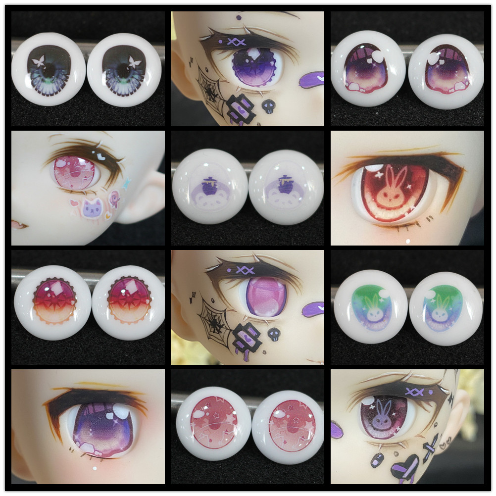 bjd娃娃18mm水贴眼珠熊妹兔豆豆1/3分卡通眼睛软妹少女哭哭仿真眼